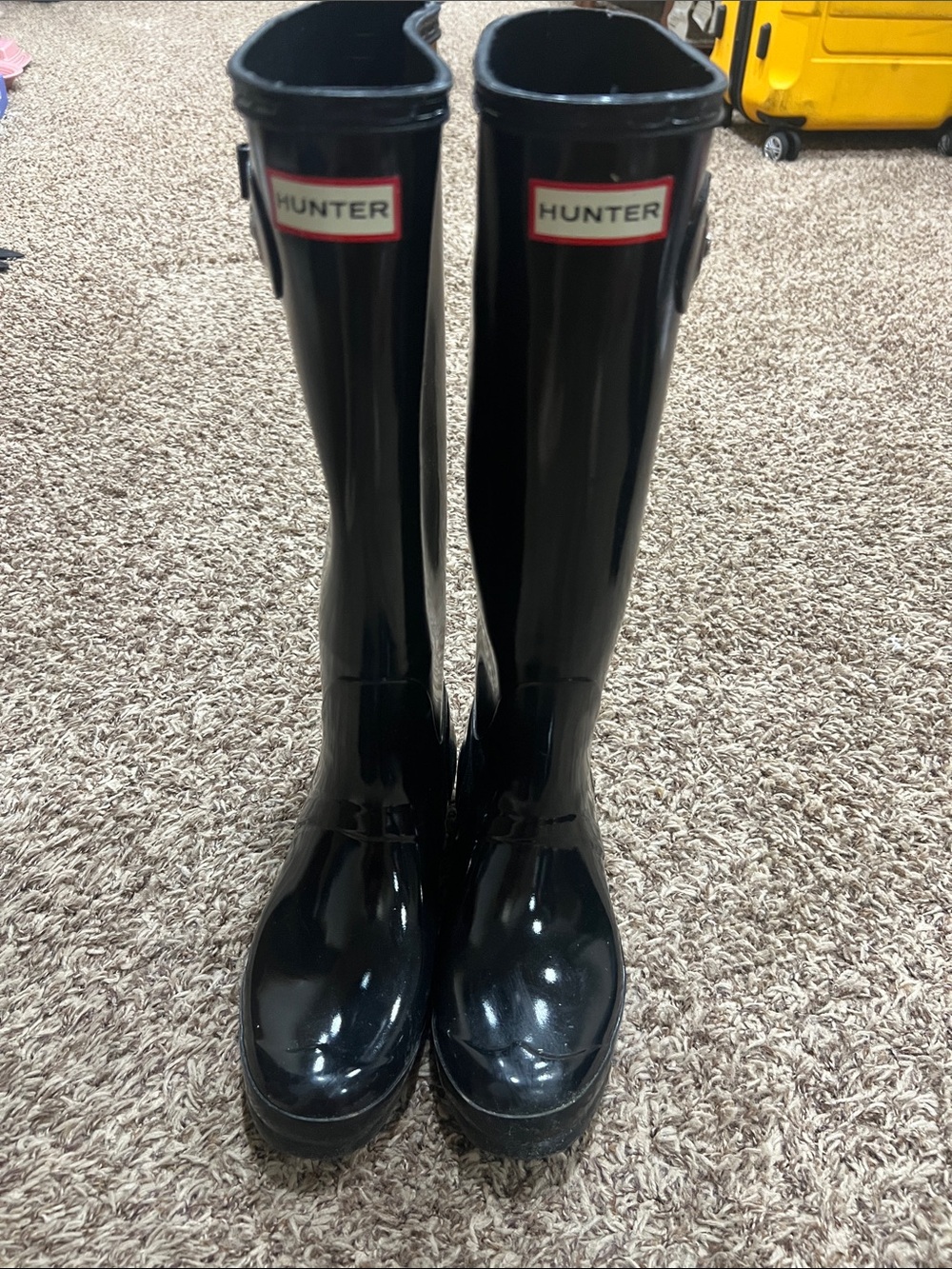 Hunter black tall rain boots sz 9